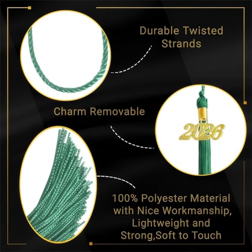 Image of 2026 Tassel Graduation,Green Tassel 2026 for Grad Cap and Graduation Ceremony Accessory Decoration