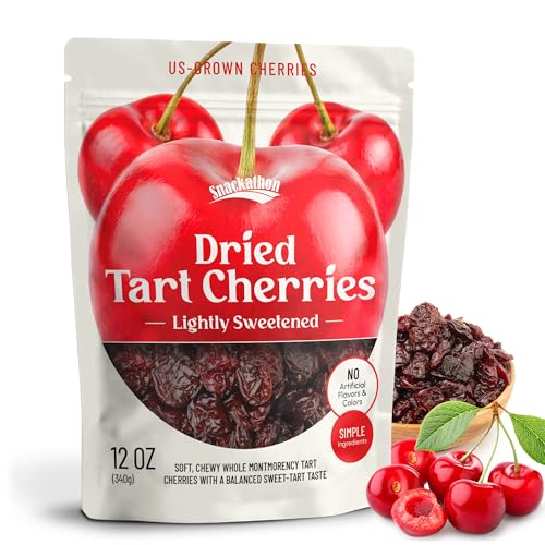 Snackathon Dried Tart Cherries, 12 oz, Lightly Sweetened Soft &