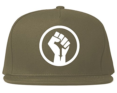 Kings Of NY Black Power Fist Snapback Hat Cap Grey