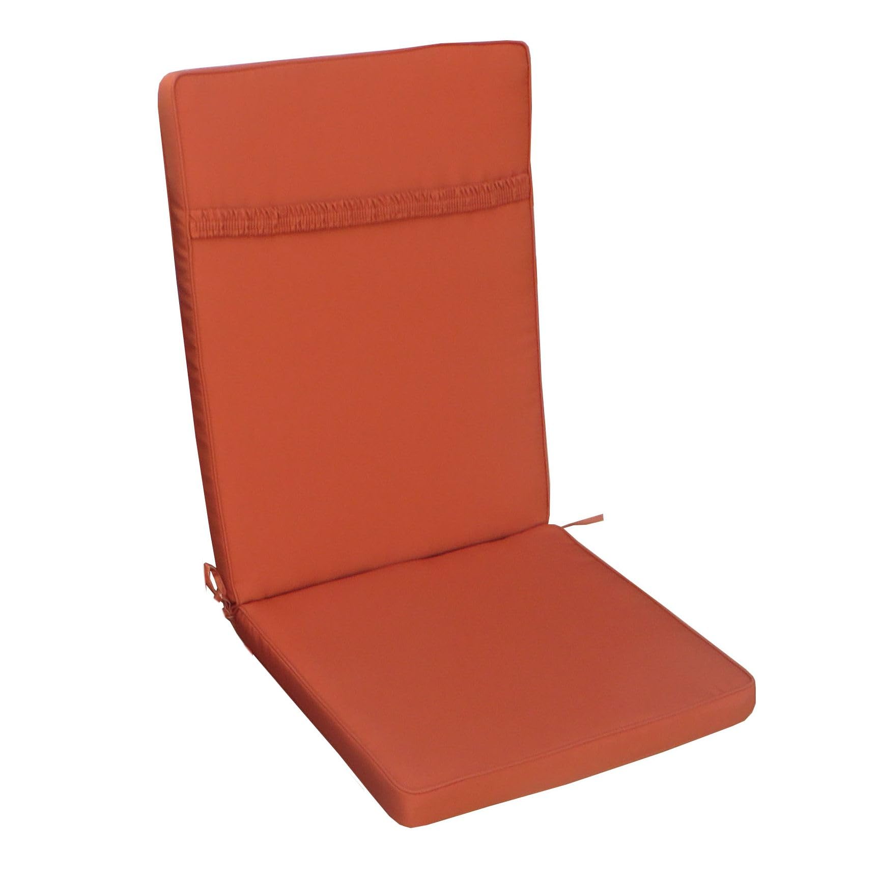 milani home - cuscino medio seduta e schienale, Sanaty, sfoderabile con lacci, poliestere, arancione, 90 x 40 x 4 cm