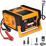 2000 Amp Jump Starter with Air Compressor, acetek Solar Car Battery Jump Starter 260 PSI Tire Inflator, 22000 mAh 12V Auto Lead-Acid Battery Booster with LED Light & USB Output