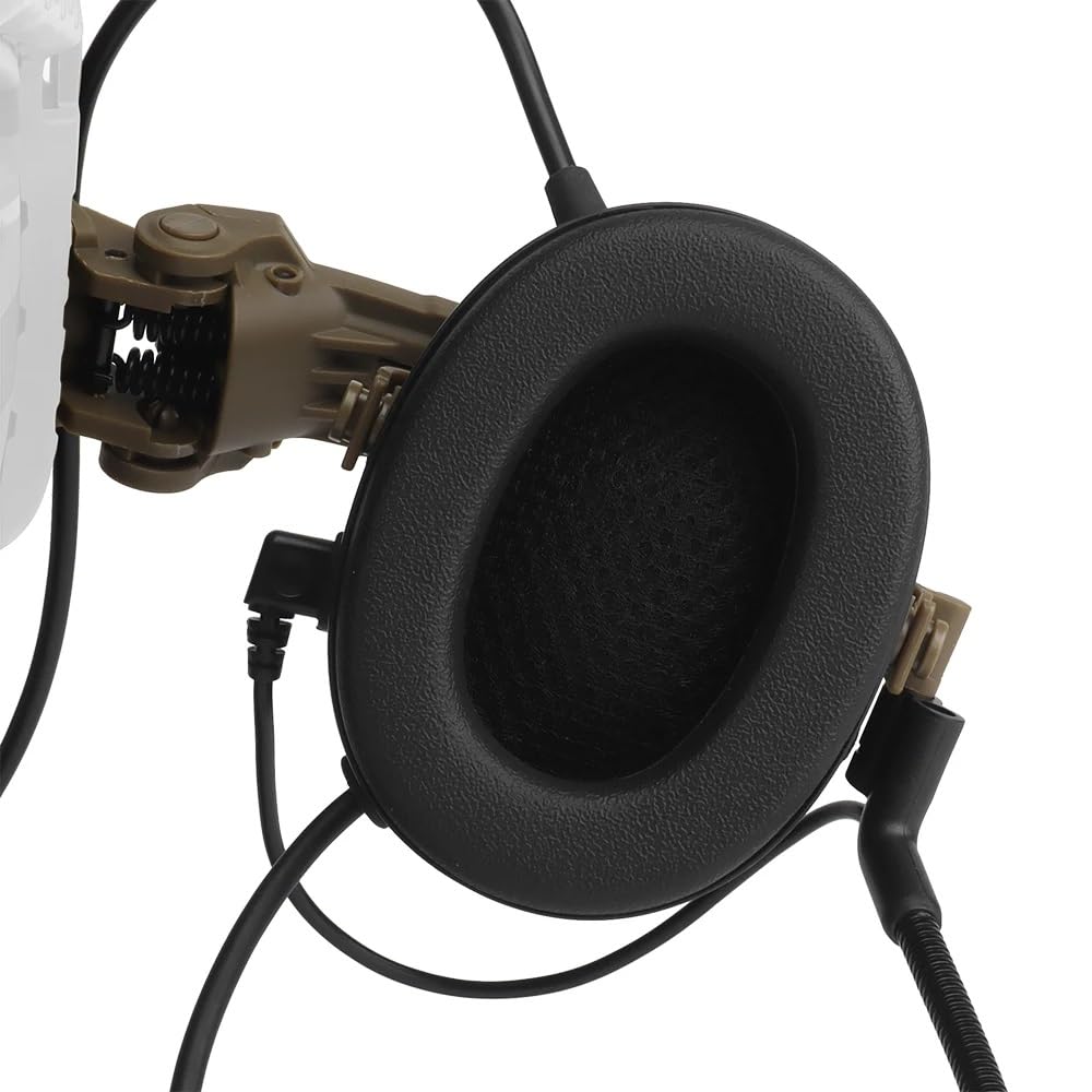 Cuffie per Casco Tattico C5 con Riduzione del Rumore Adattatore per Binario - Cuffie Antirumore per Caccia, Tiro Protezione dell'Udito per Softair, CS, Wargame