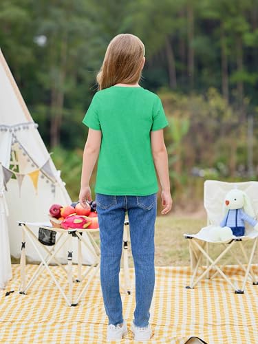 Imily Bela Girls Summer T Shirts Kids Casual Crewneck Short Sleeve Loose Basic Tee Tops 5-14 Years4