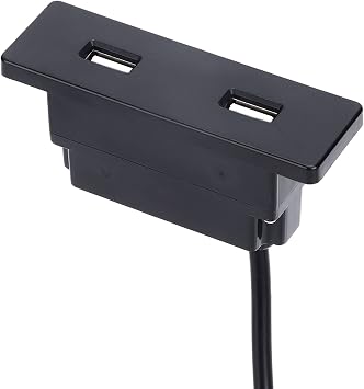 Recessed Usb Power Strip Socket, 2.5M Power Cord With Dual Usb Ports, Usb Charger Socket On Sofa, 2.6 X 0.8In Desktop Usb Hub Suitable For Charging All Mobile Phone Systems