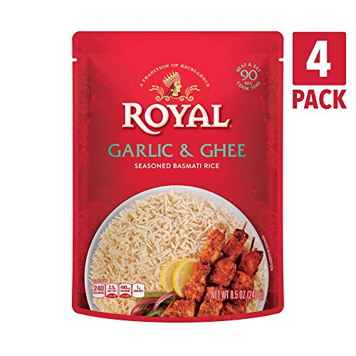 Authentic Royal Ready To Heat Rice, Garlic & Ghee, 4 Count #TOP1