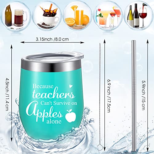 Honeydak Teacher Appreciation Gifts, Teacher Gifts Thank You, Coffee Mug For Teachers, Teacher Tumbler With Straws Lids And Brushes For Graduation Educators Birthday Christmas Gift, 12 Oz (Mint) #TOP5