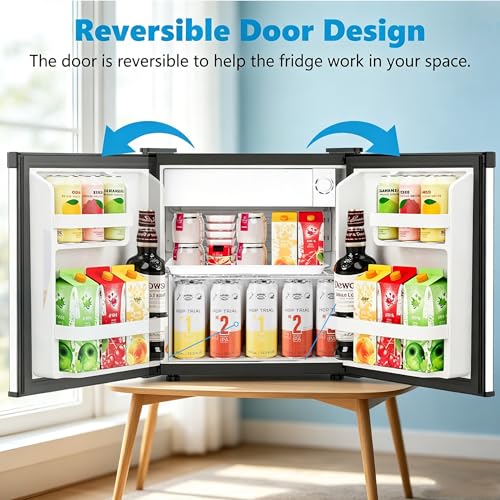 Image of Antarctic Star Compact Refrigerator,1.6 Cu.Ft Single Door Small Fridge,With Removable Glass Shelf and Adjustable Thermostat,for Dorm,Office,Apartment,SILVER