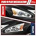 ADCARLIGHTS 2013 2014 2015 Nissan Altima Headlight Assembly Only fit 4Door Clear Lens Chrome Housing with Amber Reflector Headlamp Replacement Left and Right Pair(Does Not Fit Xenon/HID)