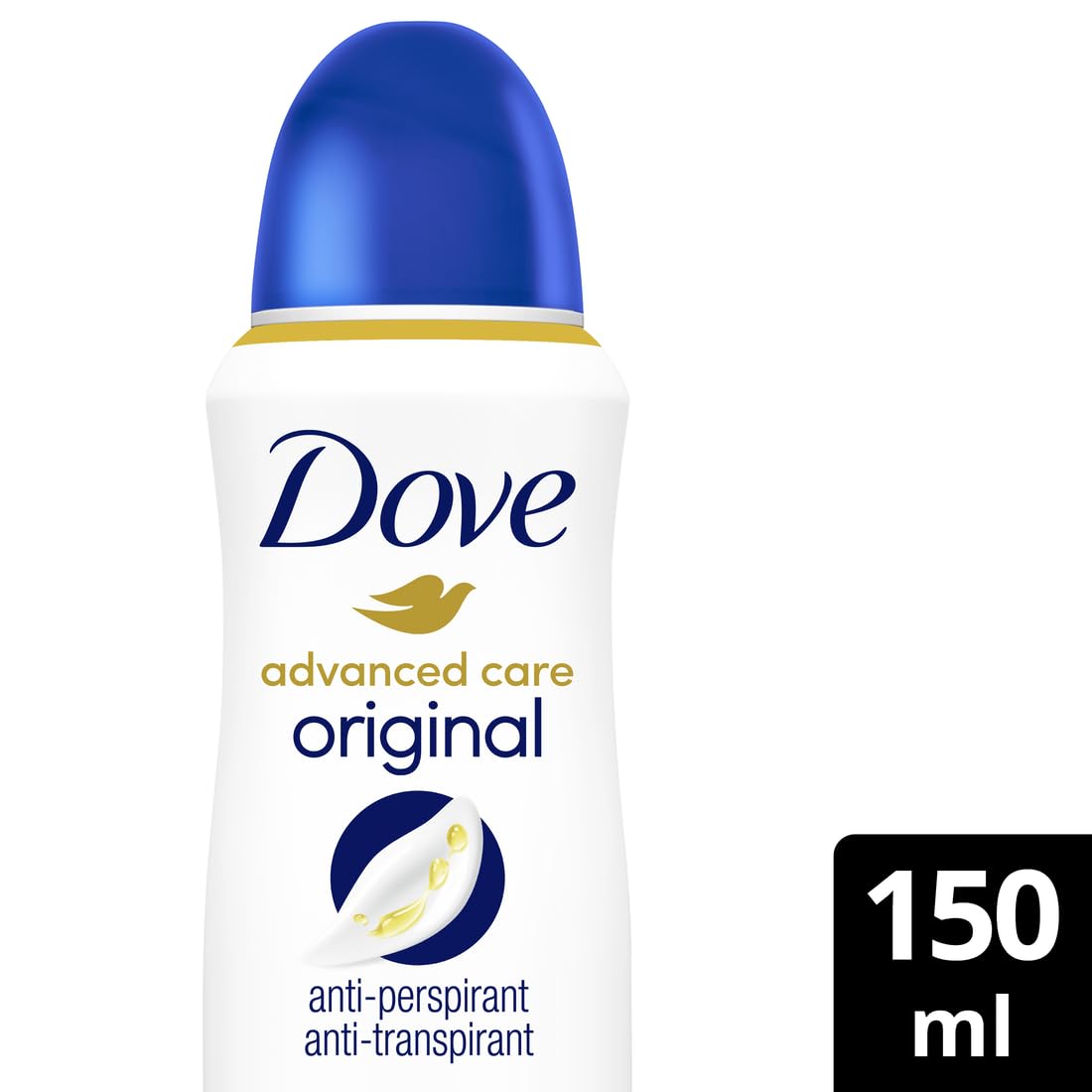Dove Advanced Care Original Deodorante spray, fornisce fino a 72 ore di protezione dal sudore, 6 x 150 ml