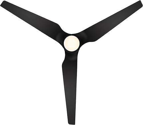 Miniatura 7 de WAC Smart Fans Stella - Ventilador de techo de 3 aspas para interiores y exteriores, 60 pulgadas, negro mate con kit de luz LED de 3000 K y control