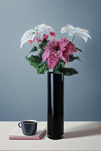 Miniatura 4 de CYS Excel Jarrón cilíndrico de vidrio negro (Altura 16 pulgadas de diámetro 4 pulgadas)  Múltiples opciones de tamaño para centros de mesa de boda