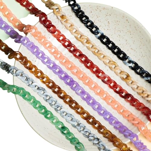 Image of SATRA TRADERS Matt Acrylic Chain | Size : H-20mm W-14mm | Qty : 1mtr | AC07 | 7-Red