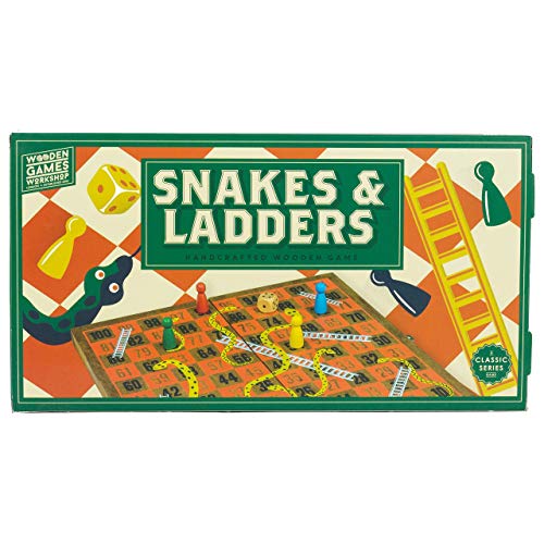 Professor Puzzle; Wooden Snakes & Ladders - Traditional/Classic Wooden Family Board Game Snakes And Ladders. #TOP6