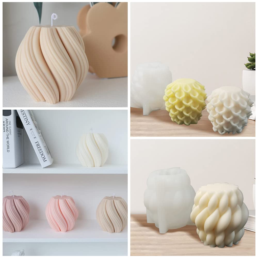 Moule Silicone Fleur Lot De 3 Moules à Bougie En Silicone - Pour DIY, Aromathérapie Ou Décoration - Avec Mèches Et Supports Réutilisable Sans Toxique