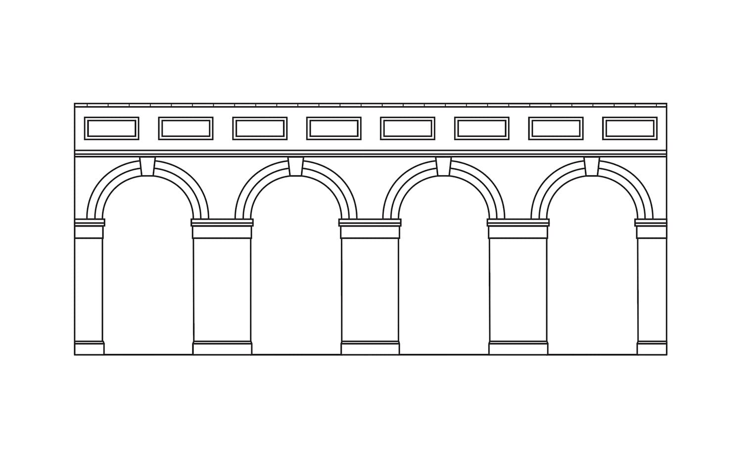 Hornby R7384 Mid Level Arched Retaining Walls X2 (Red Brick) 1:76/Oo Gauge