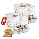 Belli Cantuccini Mandelgebäck 600G [DOPPELT GEBACKEN] mit 18% Mandel-Anteil | 60 Kekse pro Box | Italienische kekse | mit Blütenhonig | Biscotti di Prato