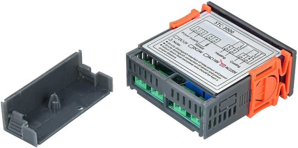STC3000 Digital Temperature Controller Thermostat with 1 Meter Probe Sensor, Controls Temperature by Setting Value and Difference with Alarm and Delay Features (12V)