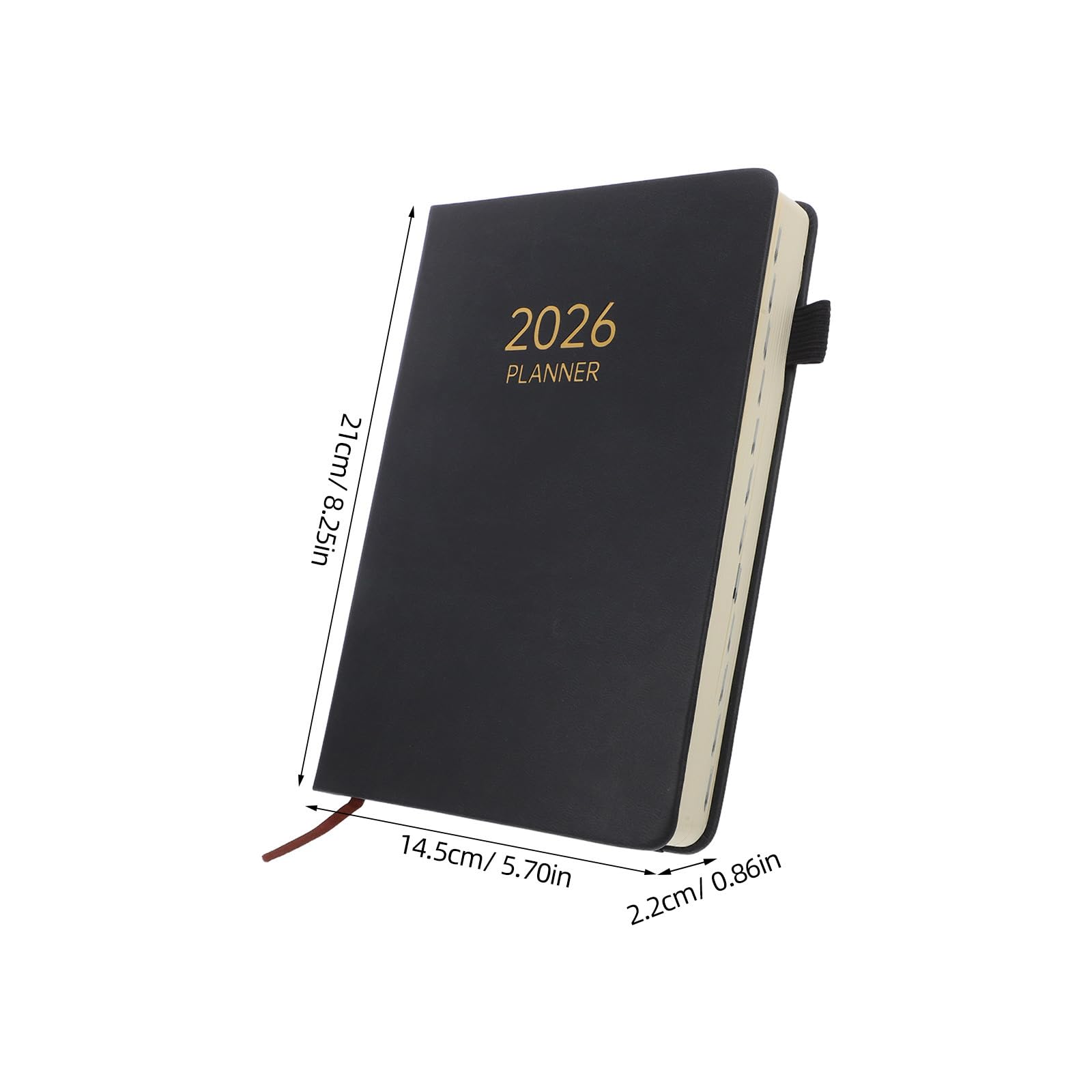 Planner 2026 A5 con Fascia Elastica, Agenda Giornaliera Settimanale Mensile, Quaderno Portatile per Ufficio, Scuola e Viaggio, Diario di Pianificazione con Copertina Similpelle
