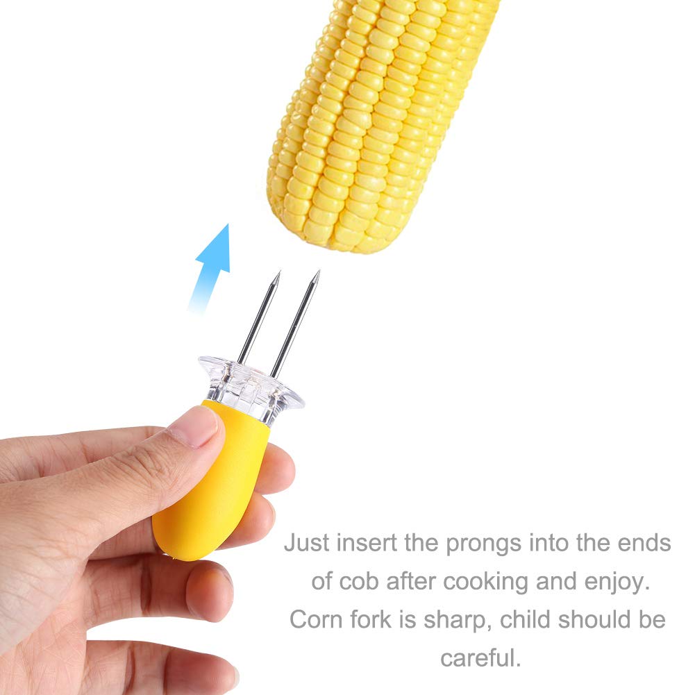 Fourchette Barbecue Lot De 20 Supports D'épi De Maïs En Acier Inoxydable Pour Fête, Pique Fourchette Camping