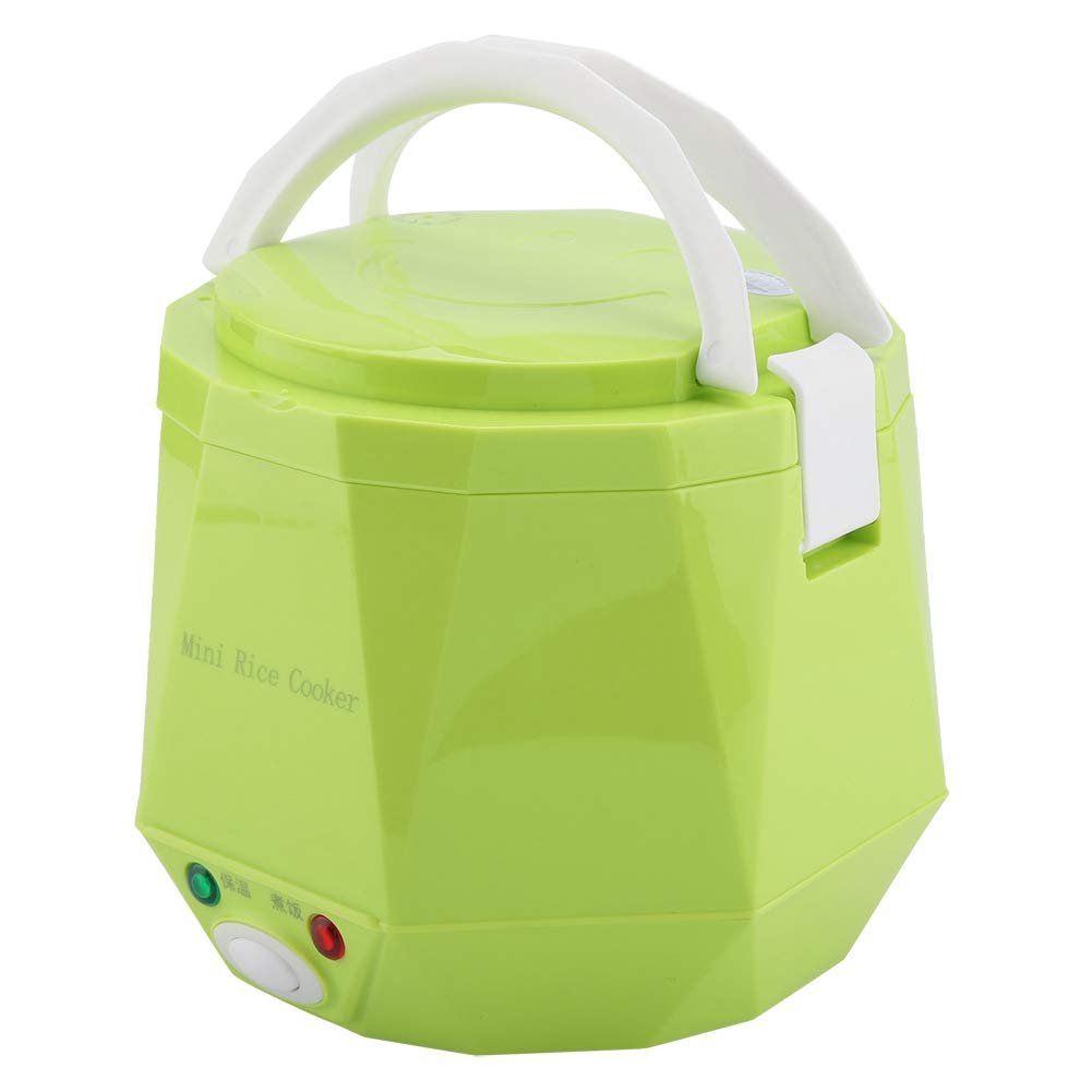 Olla arrocera portátil, mini arrocera, olla eléctrica multifuncional portátil para cocinar al vapor, ideal para viajes, camping, sopas, cereales, avena y guisos de verduras. (Green)