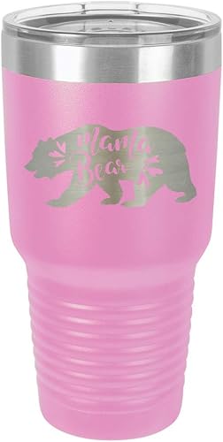 Miniatura 10 de MAMA BEAR NAVY Vaso de bebida de 30 onzas con pajita  Taza de viaje grabada con láser con citas divertidas  Comparar con Yeti Rambler  Idea de