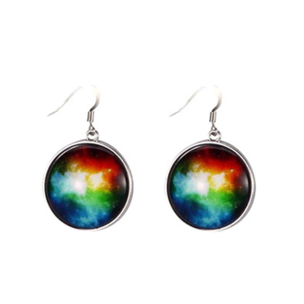 JOE COOLUniverse Galaxy Inspired Space Drop Earrings | Astronomy Themed, Tin Alloy and Glass | 2.5cm W x 4.5cm L, Purple