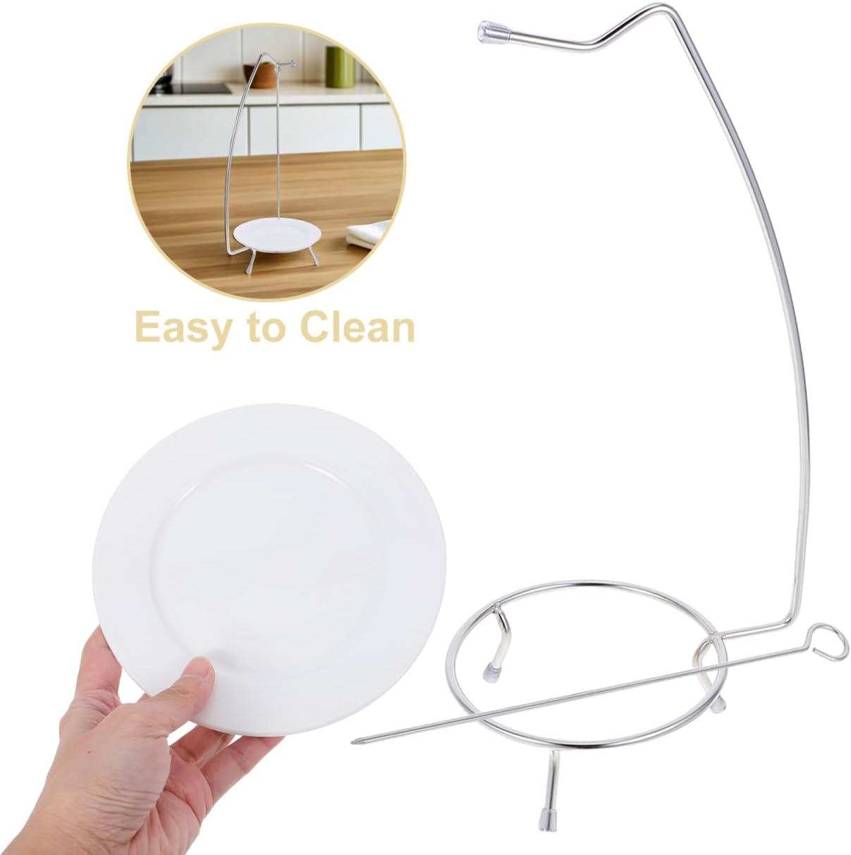 Kichvoe Kebabs Hanger Vertical Stand Stainless Steel Skewer with Ceramic Tray, BBQ Kebab Rack for Grilling Shawarma, Shish Kabob, Meat, Chicken, Vegetables, Creative Western Design for Home and Part