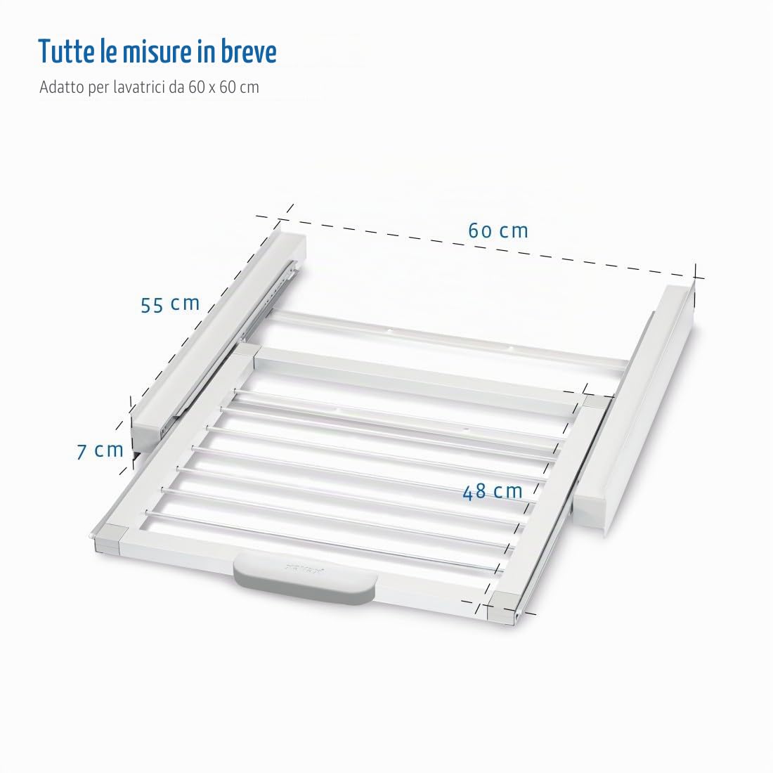 Kit intermedio per lavatrice/asciugatrice, stendino integrato.