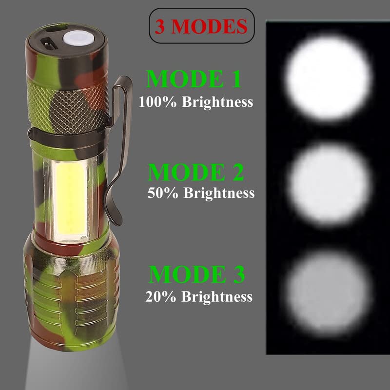 Image of Care 4 LED Small Metal Pocket Torch Light | Emergency Light for Home Rechargeable Military Flashlight, 140 Lumens