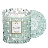Chloefu LAN Smokey Fireside Scented Candle Gifts for Men Cashmeran Leather Candles for Home Scented,