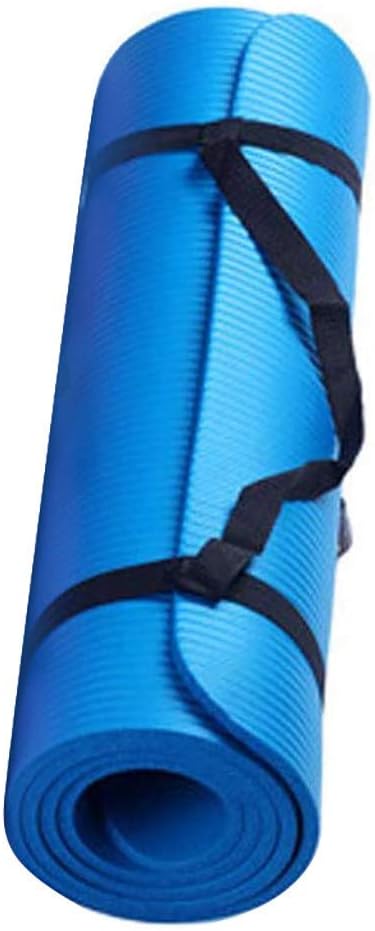 Qinnyo Small Yoga Mat 15 mm Extra Thick and Durable Yoga Mat Anti-Skid Sports Fitness Mat for All Types of Yoga, Pilates & Floor Workouts Anti-Skid Mat to Lose Weight?Blue?