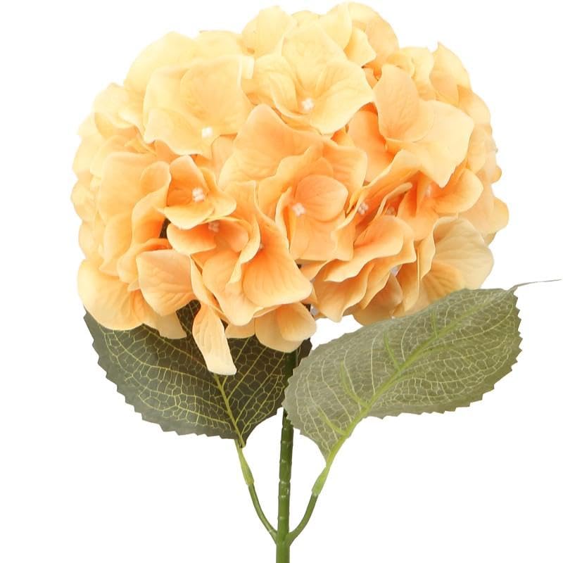 Fleurs artificielles jaunes en polyuréthane avec tige naturelle lot de 12 DRW