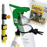 Gotcha Sprayer Homeowner USA-Made Combination Kit - Includes an Adjustable 4-Section 12ft. Spray Can Extension Pole - Pest Control Kit to Easily Spray Hard-to-Reach Areas