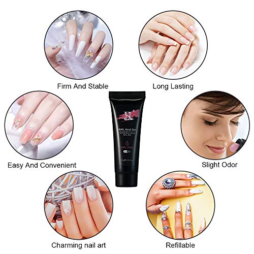 nagelverlengingsset, 7 * kleuren nagelverlenging, nagelborstel, nagelvijl, toplaaggel, basislakgel, schoon water en… - Afbeelding 5