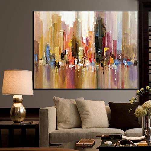 Affiche Mer Ville Architecture Abstrait Toile 35x50 cm