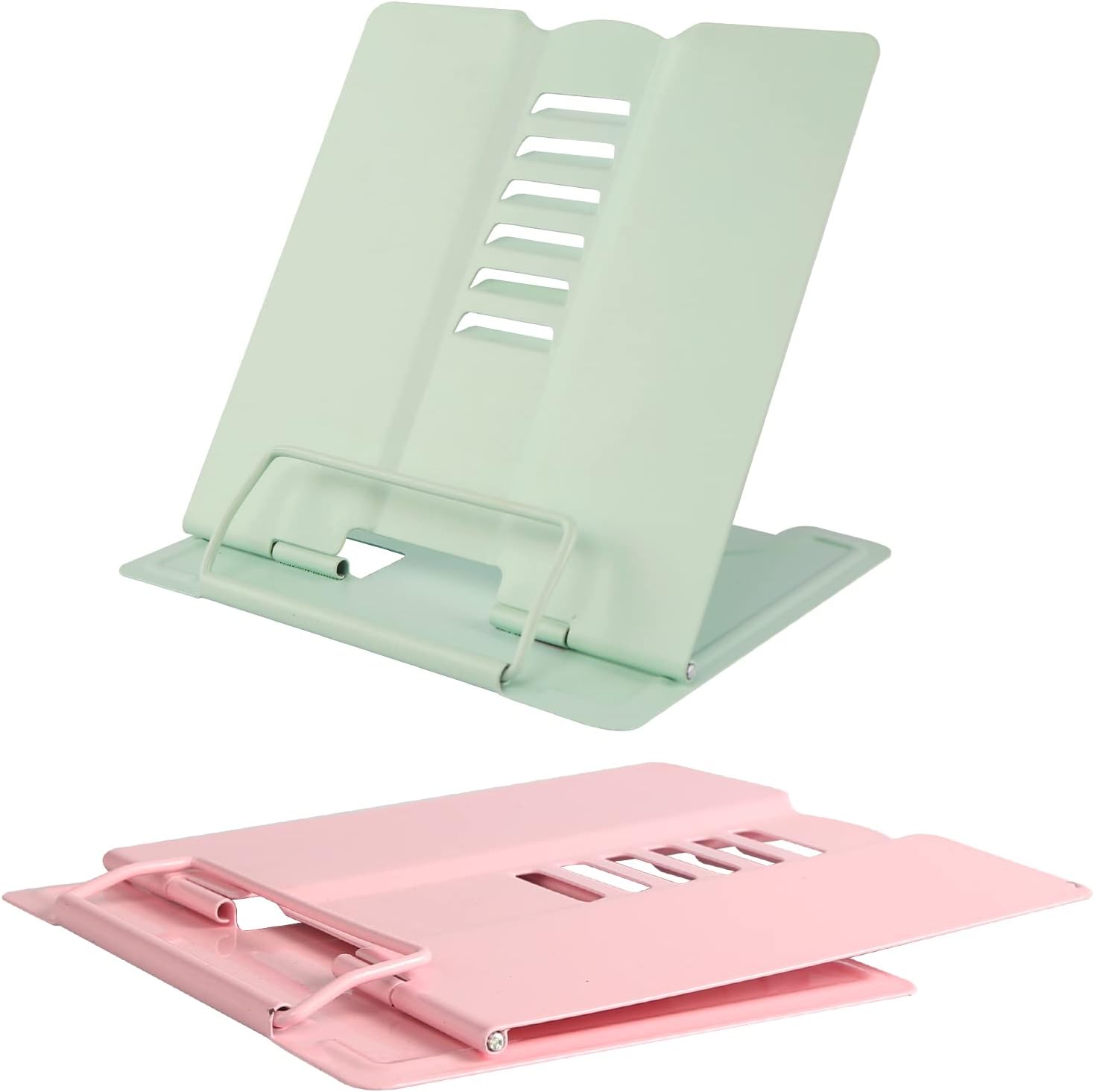 Faltbarer Buchständer Metall Grau - Leseständer Für Bücher & Tablets Mit Lesezeichen