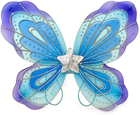 About Time Co Girls Fairy Princess Tutu Skirt with Butterfly Wings, Wand, Headband Costume Set