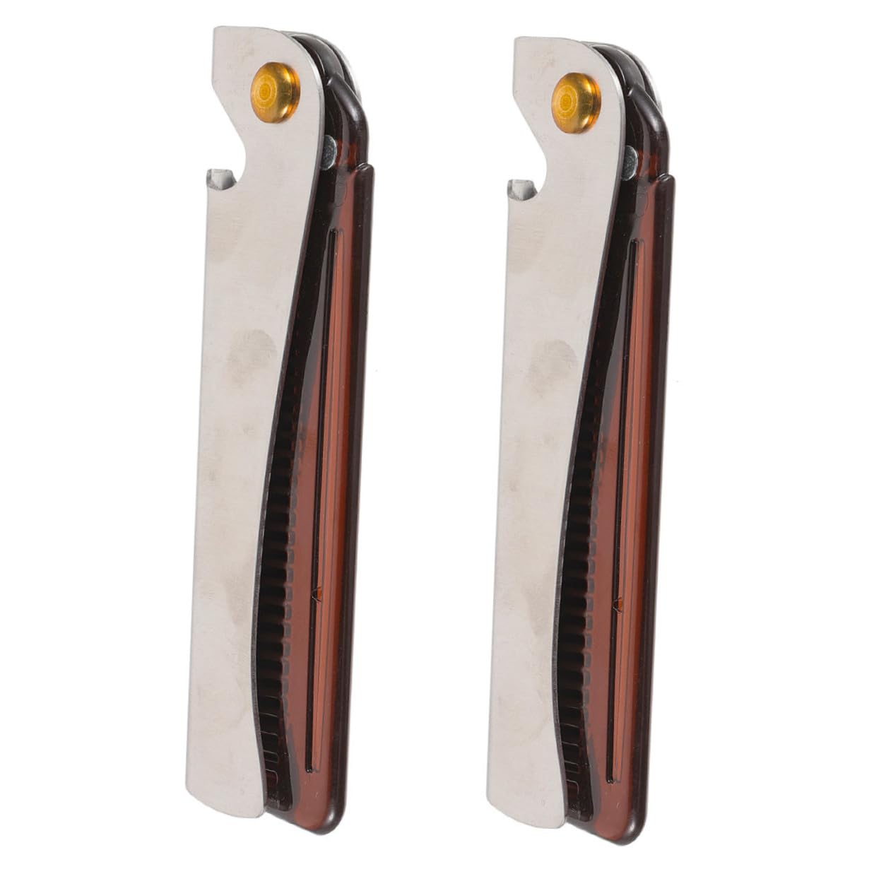 2pcs Portable Folding Beard Comb Stainless Steel Mustache Styling Brush with Bottle Opener Compact Travel Pocket Comb for Men Beard Grooming