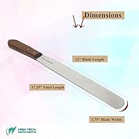 Vista 3 de Espátula de laboratorio dental, instrumento de acero inoxidable, hoja de 12 pulgadas, calidad fina con mango de madera, yeso, alginato, mezcla