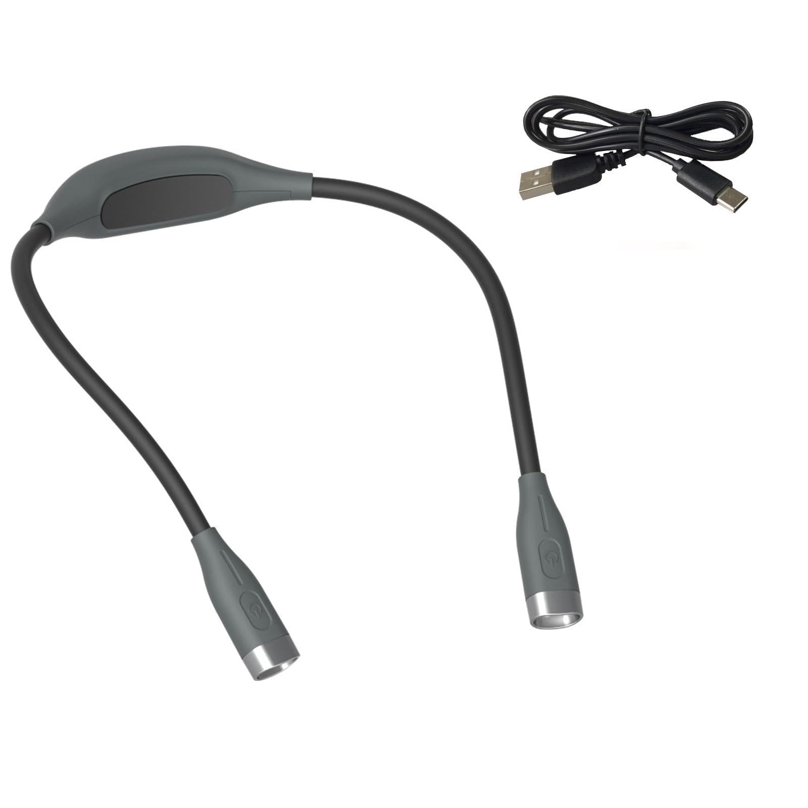 Hsioluted Flexible Neck Reading Light 3 Color Modes Rechargeable Battery Ergonomic Design for Bedside Reading Repair Work Travel LED Neck Light for