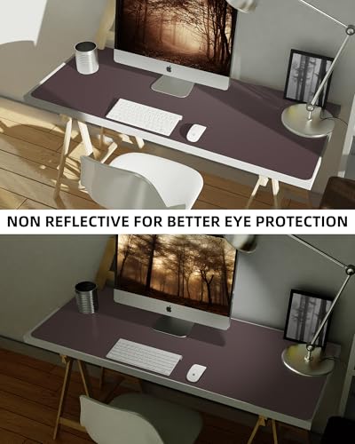 Image of Leather Desk Pad Protector,48 inch x 23 inchLarge Desk mat,Office Desk Mat, Non-Slip PU Leather Desk Blotter,Mouse pad,Waterproof Keyboard mat for Office /Home /Decor (Coffee)