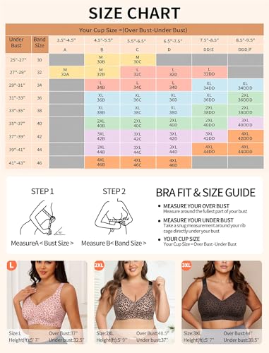 Image of PoseFree Jelly Bras for Women No Underwire, Supportive Wireless Comfort Bra, Full Coverage Back Smoothing Bra