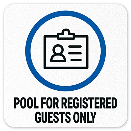 Pool for Registered Guests Only Vinyl Adhesive Pool Depth Marker,