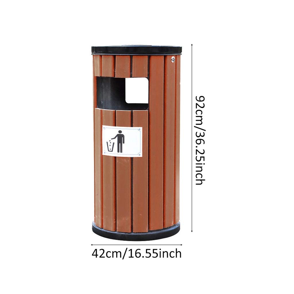 Outdoor Trash Cans Waste Recycling Compost Bins Round Metal Outdoor