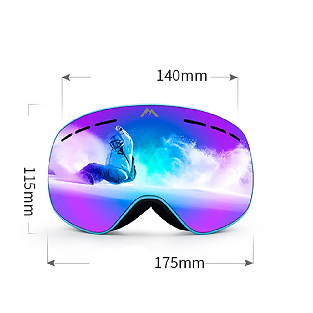 Lunettes de ski professionnelles, grandes lunettes de ski antibuée à double couche sphérique, lunettes de ski Cocamyopia pour enfants, adultes, hommes et femmes, double lentille antibuée antiult