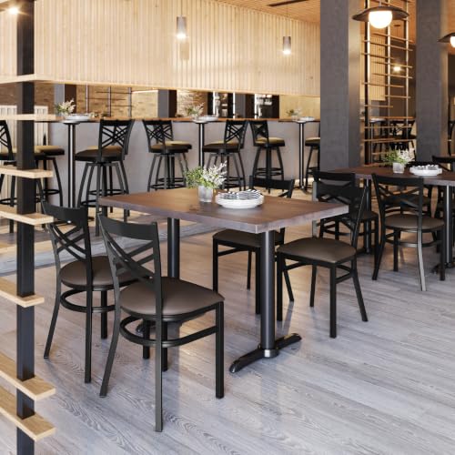 Image of Flash Furniture Hercules X-Back Restaurant Chair - Vinyl Seat, Black /Mocha