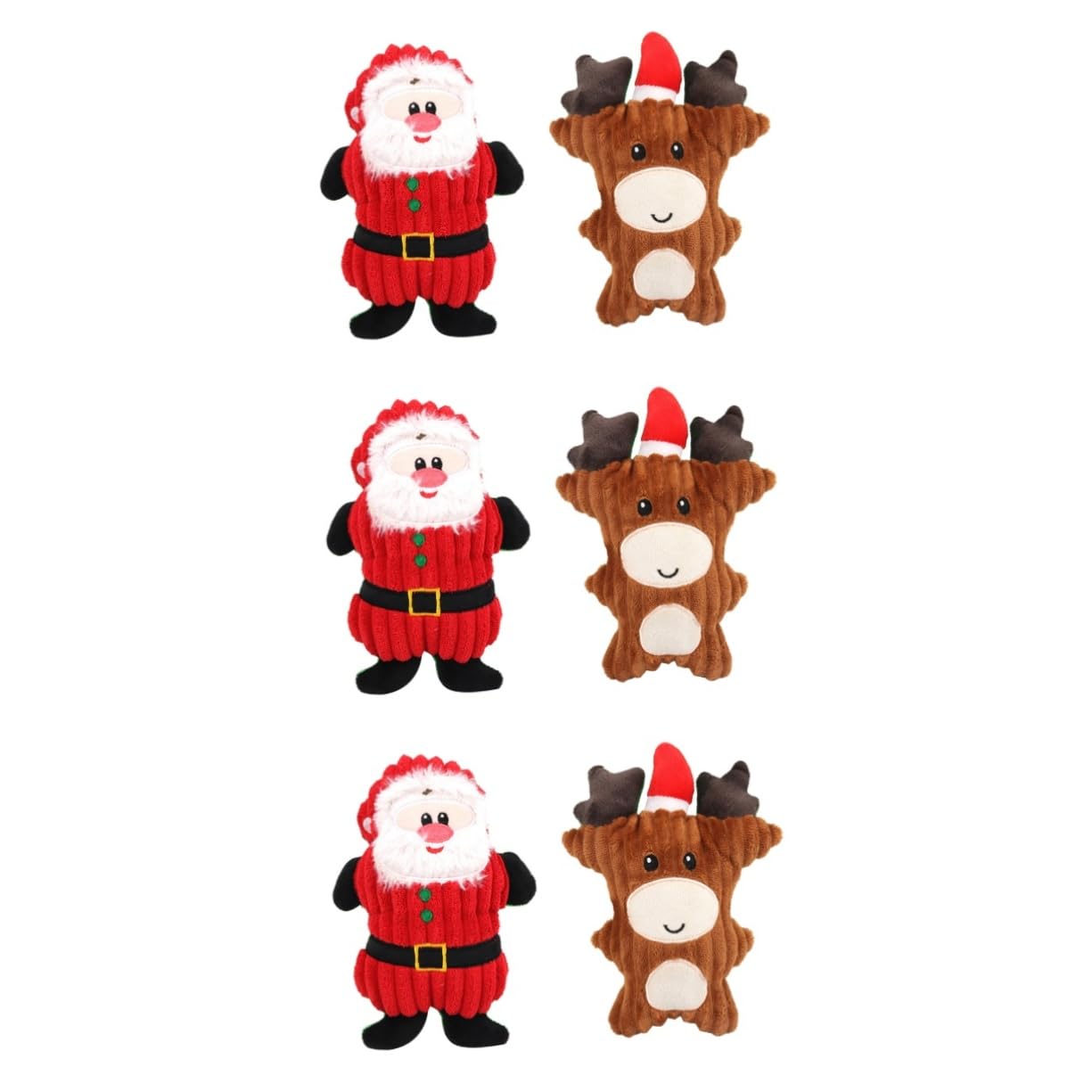 Kisangel 6stücke Plüschspielzeug Für Haustiere Mit Geräuschfunktion Niedliche Rentier Und Santa-Designs Für Kauen Und Spielen Für Hunde Und Katzen Zufällige Stilvariation