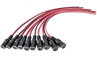 10pcs Pigtail Female DC Power Cable Male Plug and Female Plug 5.5 x 2.1mm Pigtail DC Power Cable for CCTV Security Camera DC Power Socket