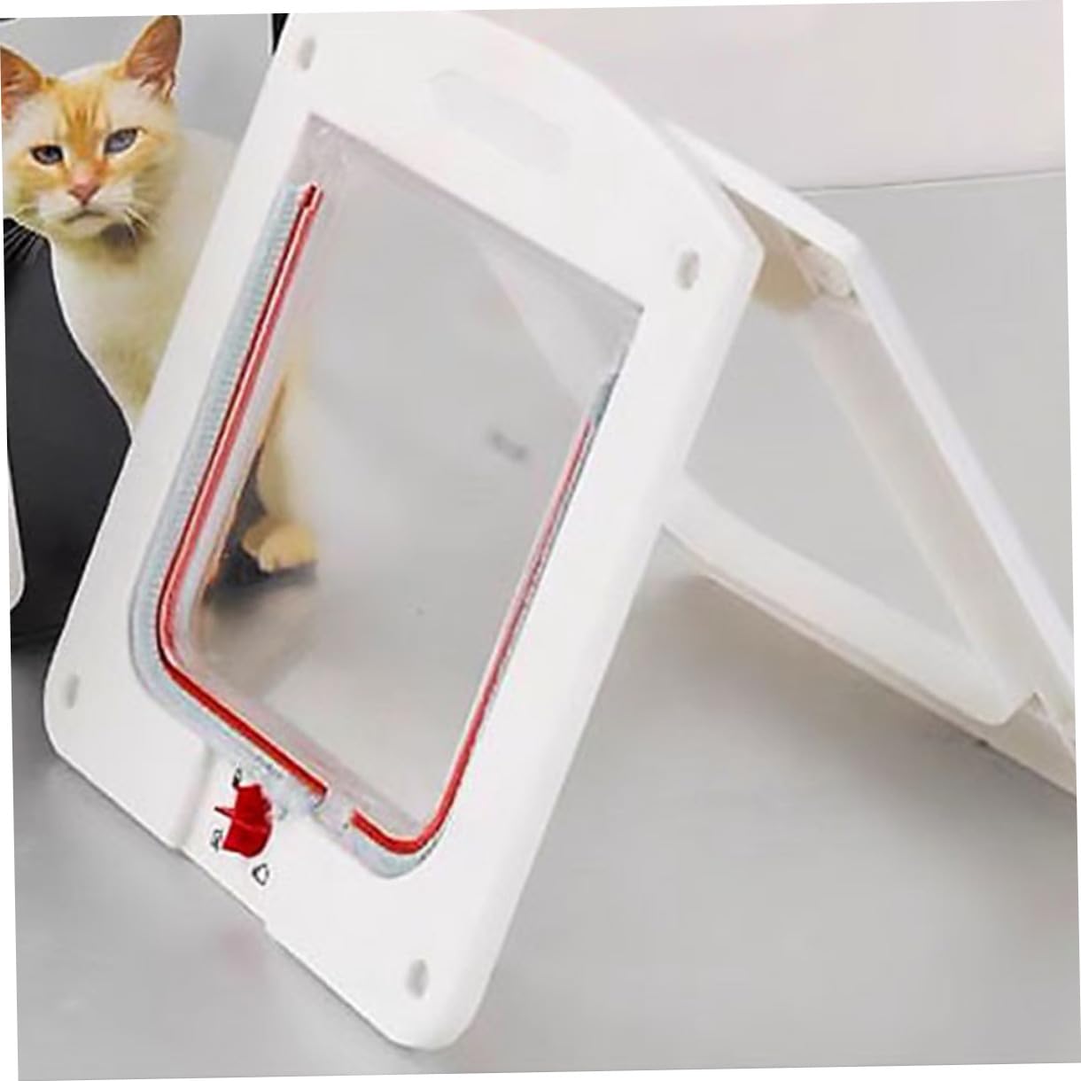 ifundom Chatière Contrôlable pour Petits Chiens et Chats, 2pcs, Matériau Abs et Acrylique, Résistante la Corrosion, Forme Créative, pour Maison Sécurisée