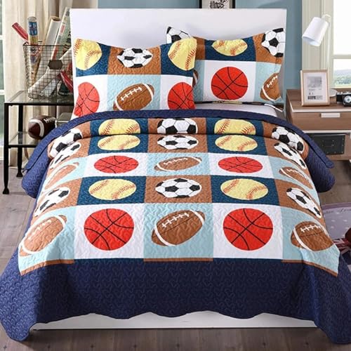MarCielo 3 Piece Kids Bedspread Quilts Set Throw Blanket for...